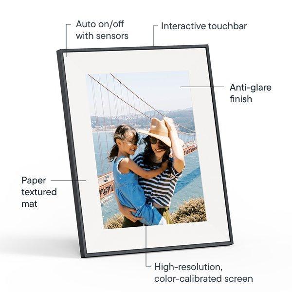 Image showing the front of Aura Aspen Ink with White Mat Frame and highlighting it's features